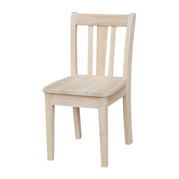 International Concepts Rectangle Set of 2 San Remo Juvenile Chairs, 13.2 in W, 16 in L, 26 in H, Wood, Unfinished CC-105P - main